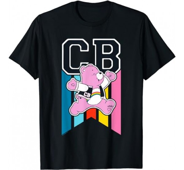 Care Bears CB Cheer Bear Rainbow Stripes Collegiate T-Shirt Care Bears CB Cheer Bear Rainbow Stripes Collegiate T-Shirt